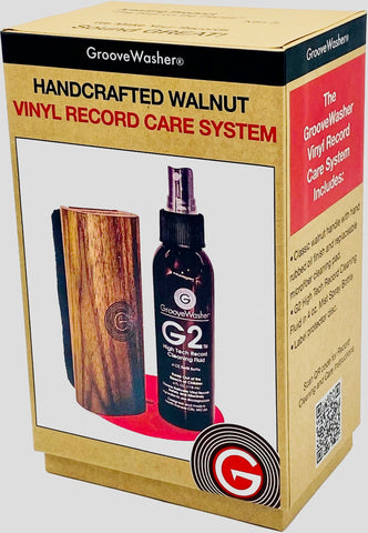 The GrooveWasher Walnut Vinyl Record Cleaning Kit *FREE SHIPPING*