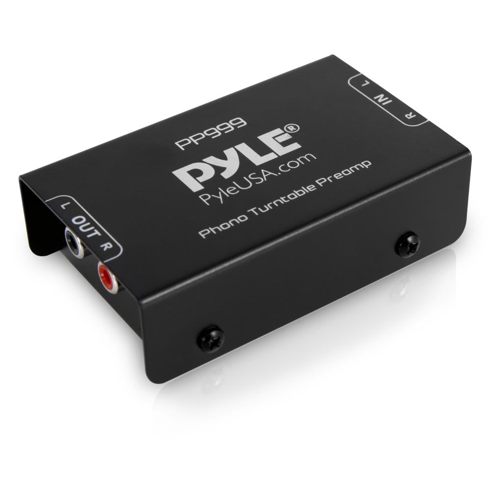 Pyle Compact Phono Turntable Preamp - Ultra-Low Noise Audio Pre-Amplifier with 12-Volt Power Adaptor PP999